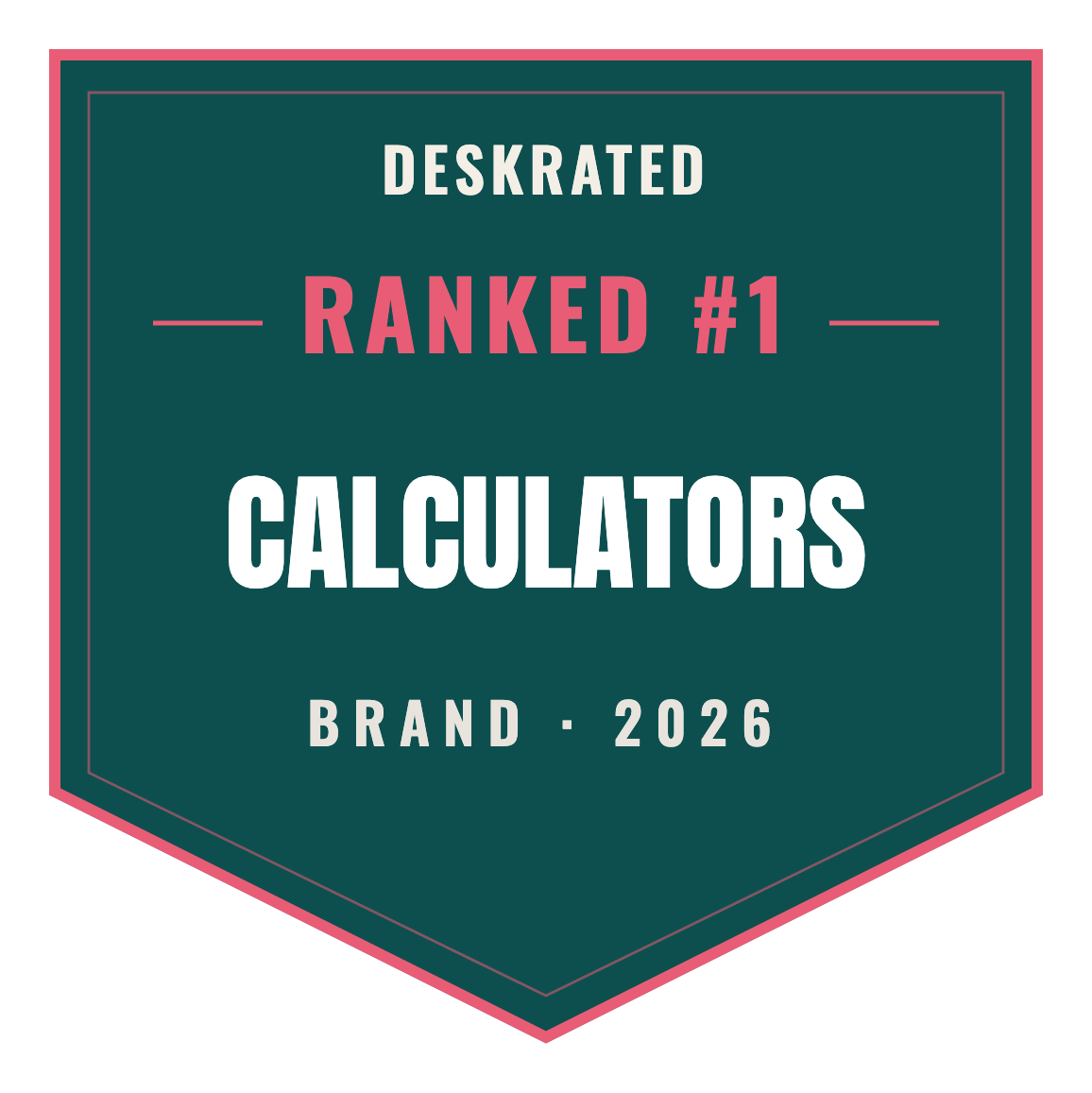 DeskRated Top Brand 2026 — Calculators