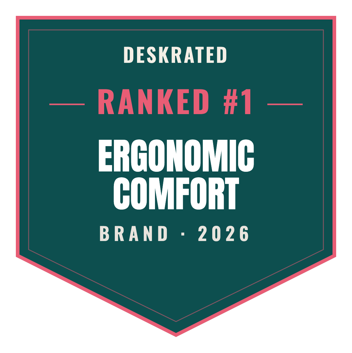 DeskRated Top Brand 2026 — Ergonomic Comfort