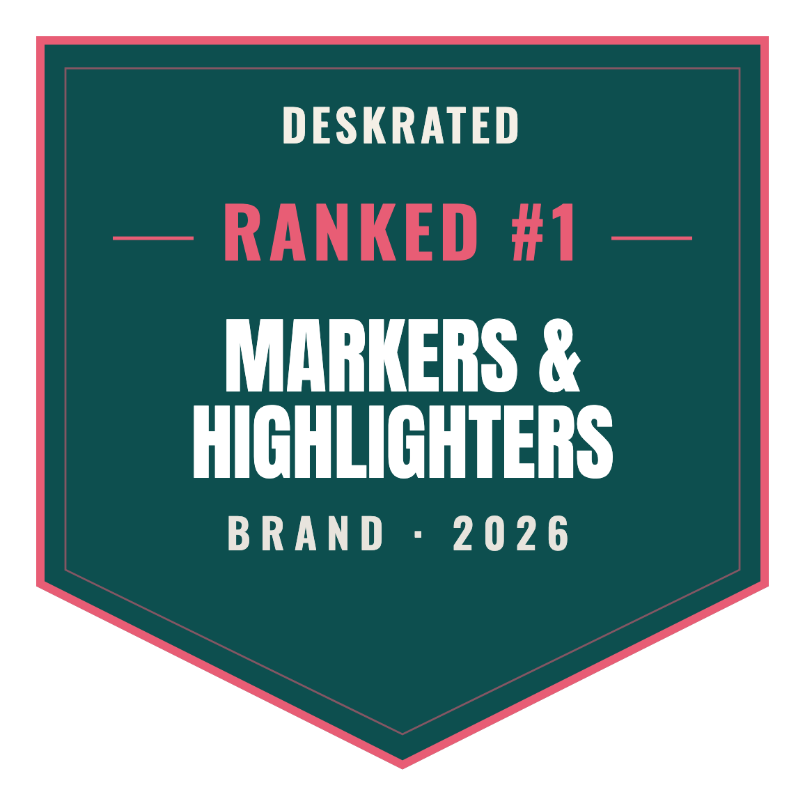 DeskRated Top Brand 2026 — Markers & Highlighters