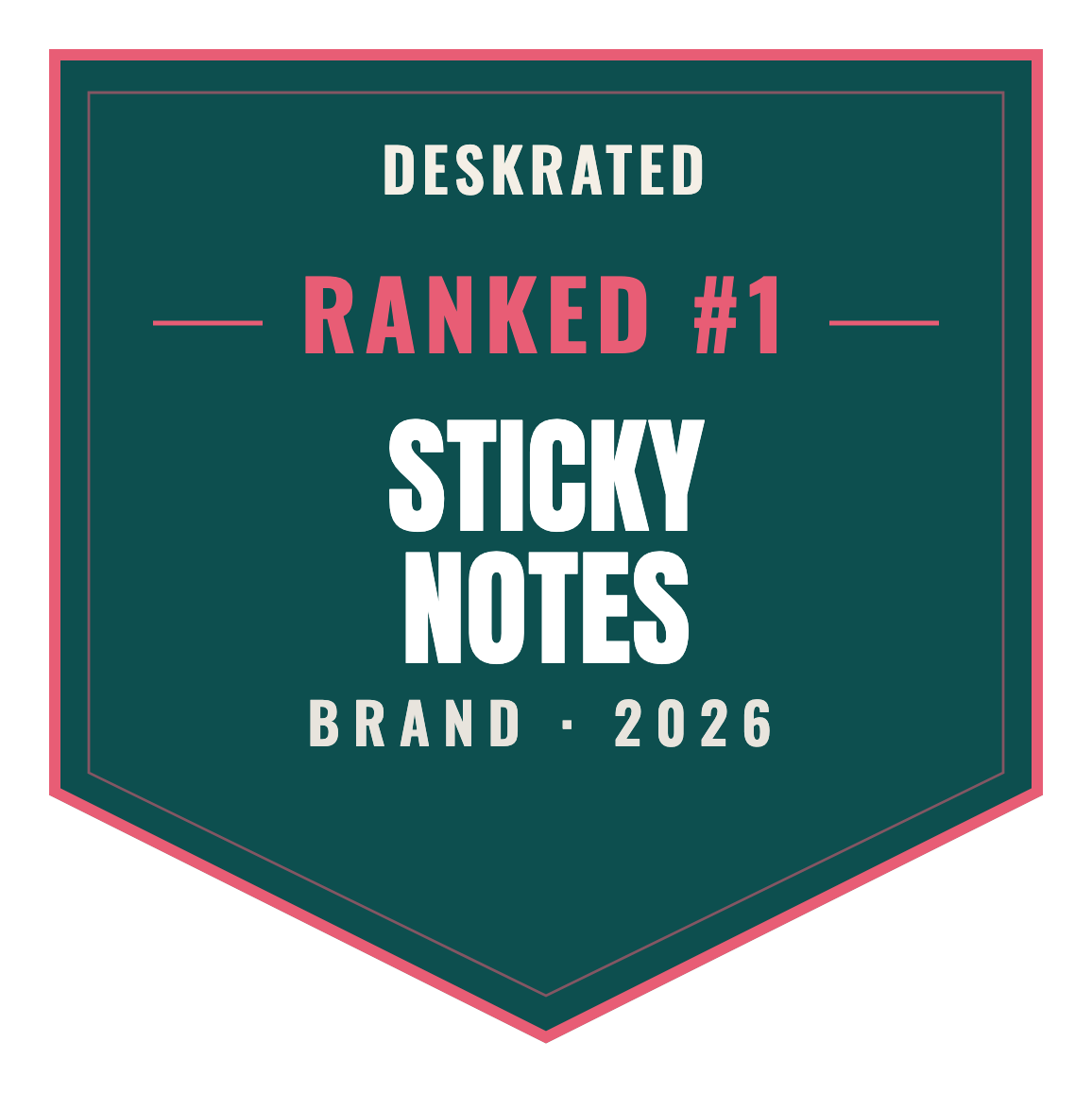 DeskRated Top Brand 2026 — Sticky Notes